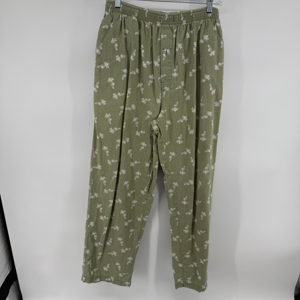 High Sierra Palm Tree Print Lounge Pants Women's Size L Elastic Waist Casual